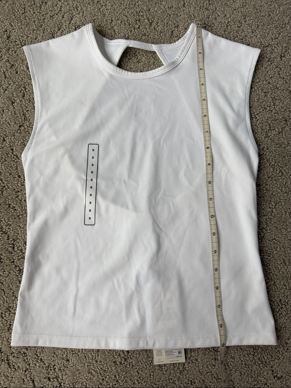 Calia Open Back Inspire Tank Top in Pure White Women’s Activewear Small NWT - Picture 8 of 12
